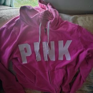 PINK Victoria's Secret Hot Pink Hoodie with Logo Tag